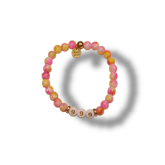 999 Angel Numbers pink lemonade vibe bracelet